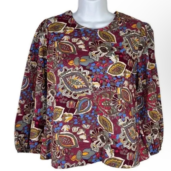 EVEREVE Scoop Neck 3/4 Sleeve Pattern Top Size L - Picture 2 of 10